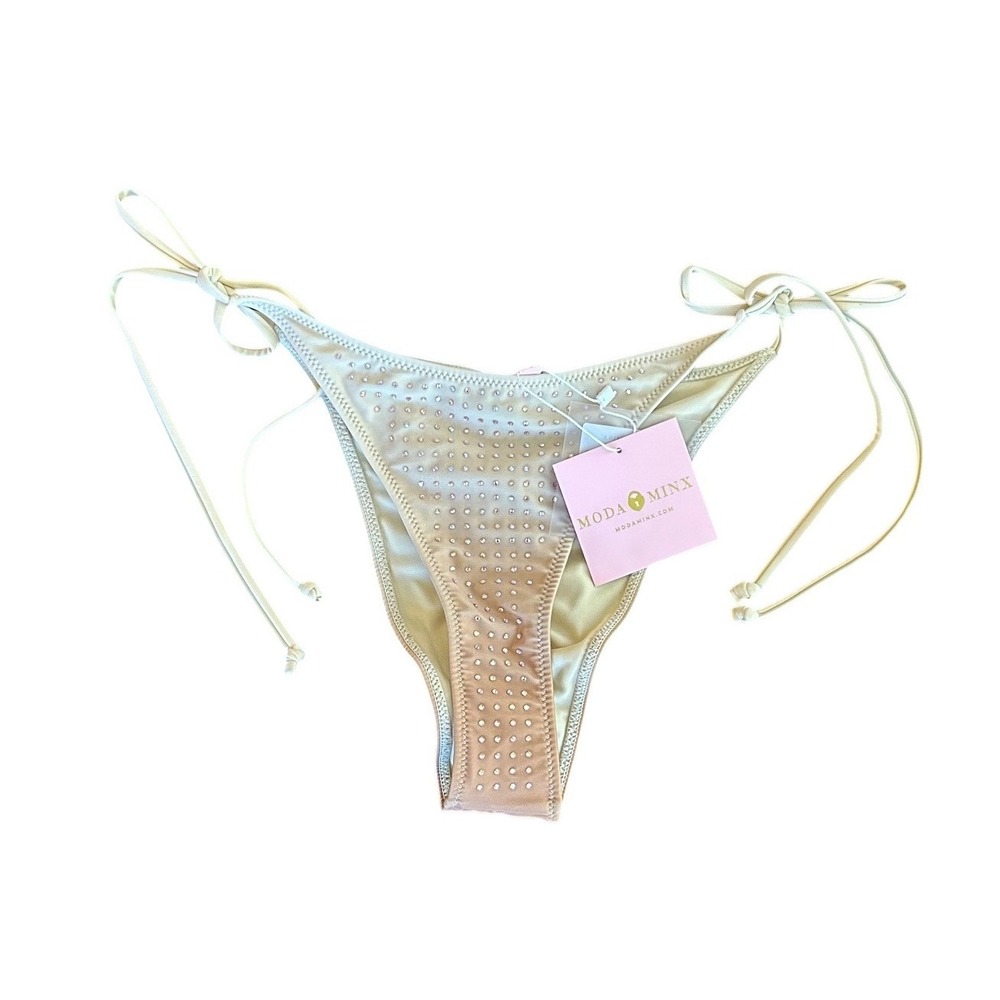 Moda Minx Crystal Cruise Tie Side Brazilian Bikini Bottom Gold Brown XXL CCTB347